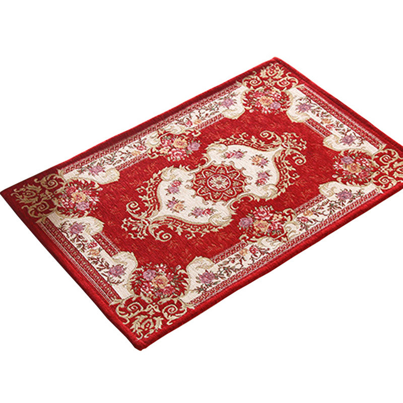 Vintage Peony Printed Rug Multicolor Synthetics Carpet Washable Pet Friendly Non-Slip Backing Rug for Door Clearhalo 'Area Rug' 'Rugs' 'Shabby Chic' Rug' 2184251