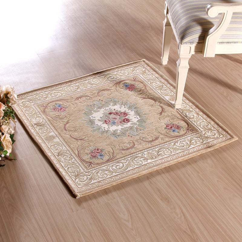 Victorian Style Foyer Rug Multi-Color Flower Print Rug Polypropylene Pet Friendly Anti-Slip Backing Washable Rug Light Beige Clearhalo 'Area Rug' 'Rugs' 'Shabby Chic' Rug' 2184265