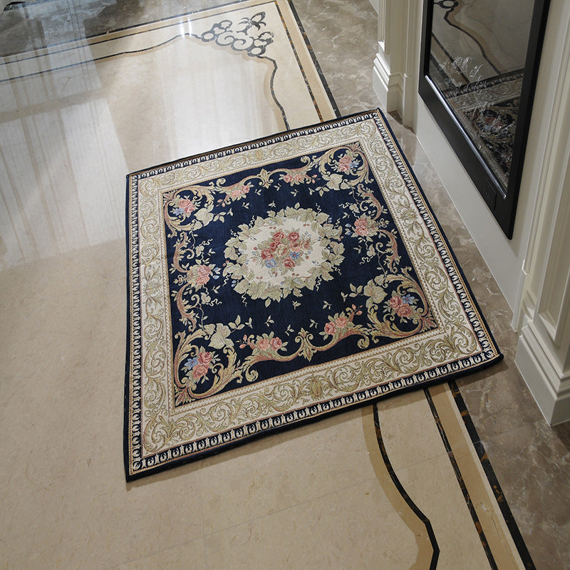 Victorian Style Foyer Rug Multi-Color Flower Print Rug Polypropylene Pet Friendly Anti-Slip Backing Washable Rug Blue Clearhalo 'Area Rug' 'Rugs' 'Shabby Chic' Rug' 2184266
