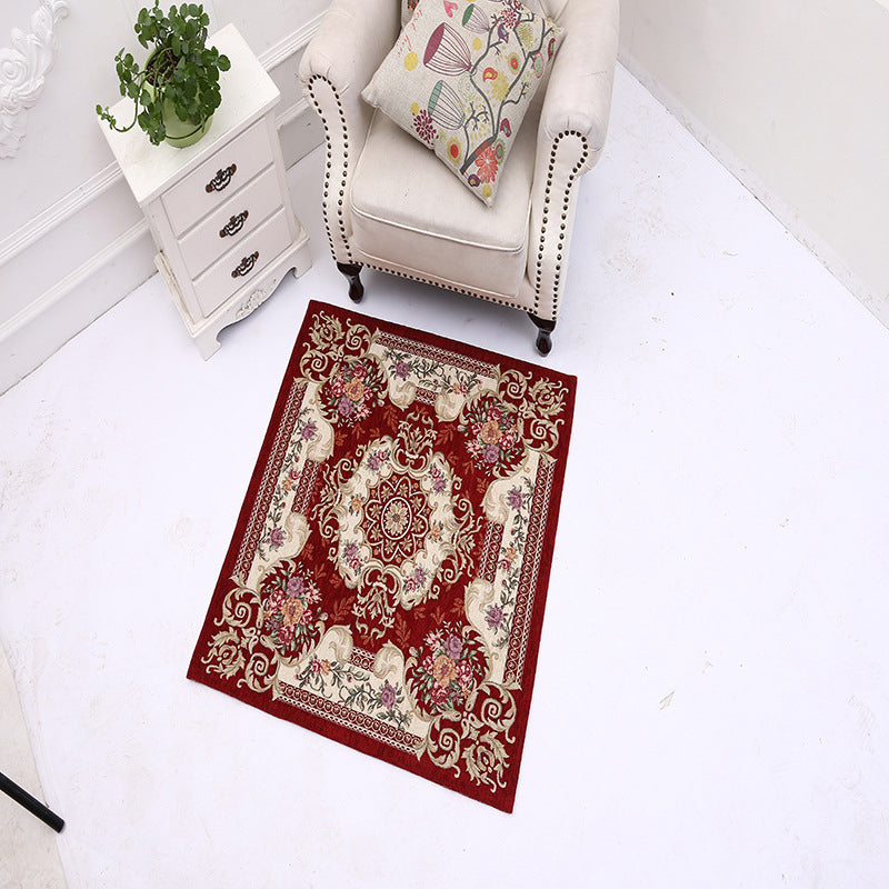 Victorian Style Foyer Rug Multi-Color Flower Print Rug Polypropylene Pet Friendly Anti-Slip Backing Washable Rug Red-White Clearhalo 'Area Rug' 'Rugs' 'Shabby Chic' Rug' 2184270
