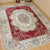 Victorian Living Room Rug Multi Colored Peonies Carpet Cotton Machine Wash Non-Slip Backing Rug Burgundy Clearhalo 'Area Rug' 'Rugs' 'Shabby Chic' Rug' 2184275