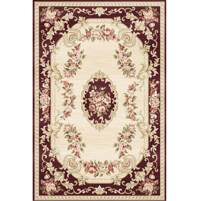 Imperial Peonies Print Rug Multi Colored Victorian Carpet Synthetics Machine Washable Non-Slip Backing Pet Friendly Rug for Room Clearhalo 'Area Rug' 'Rugs' 'Shabby Chic' Rug' 2184295