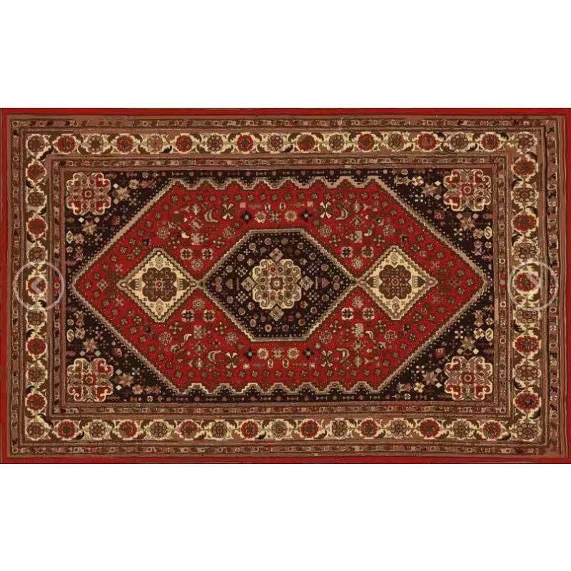 Multi-Color Traditional Rug Polyester Floral Print Rug Stain Resistant Non-Slip Backing Pet Friendly Rug for Guest Room Dark Red Clearhalo 'Area Rug' 'Rugs' 'Shabby Chic' Rug' 2184360