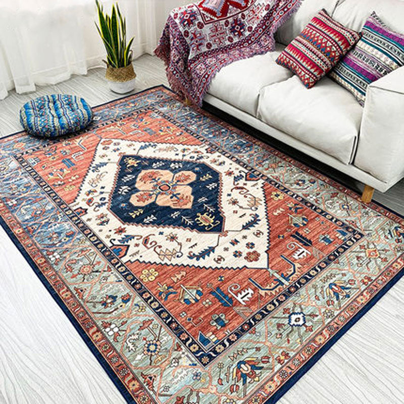 Moroccan Living Room Rug Multi-Colored Printed Carpet Cotton Anti-Slip Machine Washable Pet Friendly Rug Clearhalo 'Area Rug' 'Rugs' 'Shabby Chic' Rug' 2184363