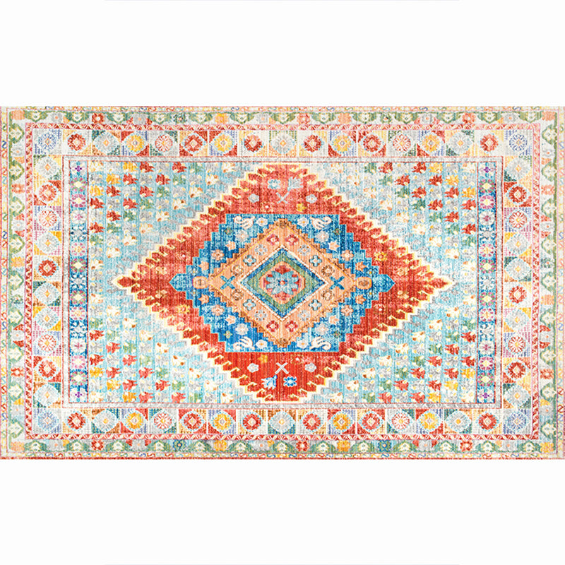Moroccan Living Room Rug Multi-Colored Printed Carpet Cotton Anti-Slip Machine Washable Pet Friendly Rug Orange Clearhalo 'Area Rug' 'Rugs' 'Shabby Chic' Rug' 2184374
