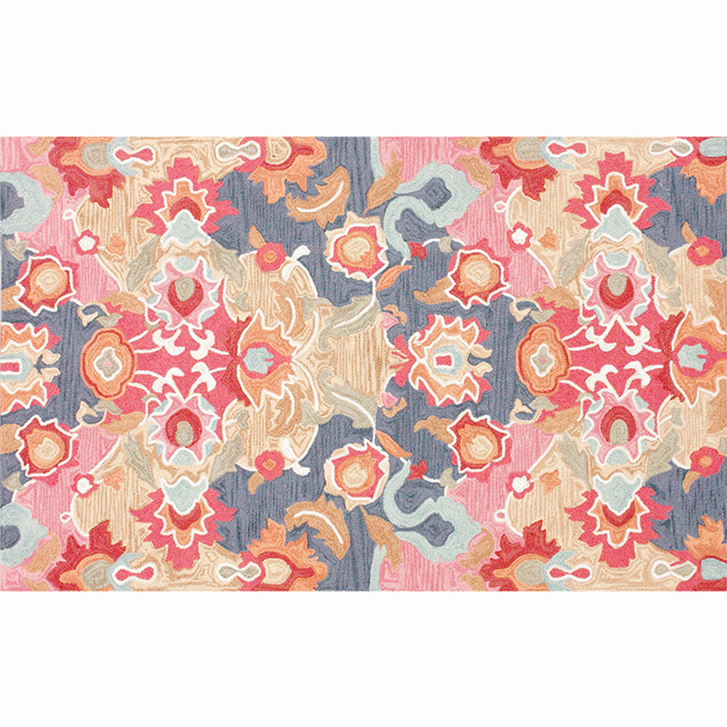 Moroccan Living Room Rug Multi-Colored Printed Carpet Cotton Anti-Slip Machine Washable Pet Friendly Rug Watermelon Red Clearhalo 'Area Rug' 'Rugs' 'Shabby Chic' Rug' 2184380