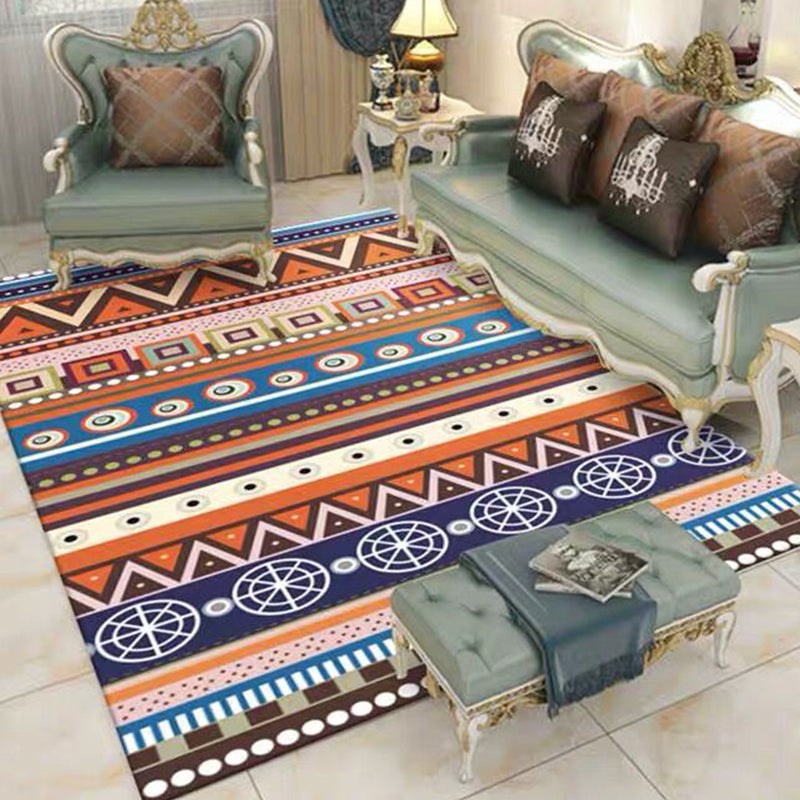 Moroccan Living Room Rug Multi-Colored Printed Carpet Cotton Anti-Slip Machine Washable Pet Friendly Rug Khaki Clearhalo 'Area Rug' 'Rugs' 'Shabby Chic' Rug' 2184381