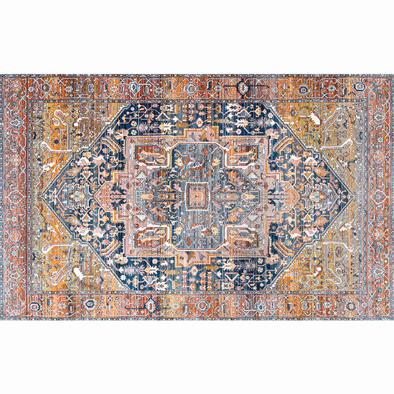 Moroccan Living Room Rug Multi-Colored Printed Carpet Cotton Anti-Slip Machine Washable Pet Friendly Rug Yellow-Red Clearhalo 'Area Rug' 'Rugs' 'Shabby Chic' Rug' 2184383