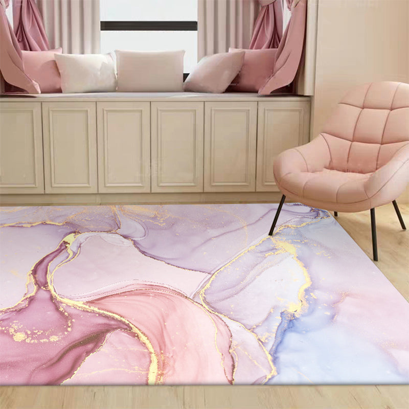 Fancy Watercolor Abstract Rug Multi-Color Modern Carpet Polyester Stain Resistant Anti-Slip Backing Washable Rug for Bedroom Clearhalo 'Area Rug' 'Modern' 'Rugs' Rug' 2184521