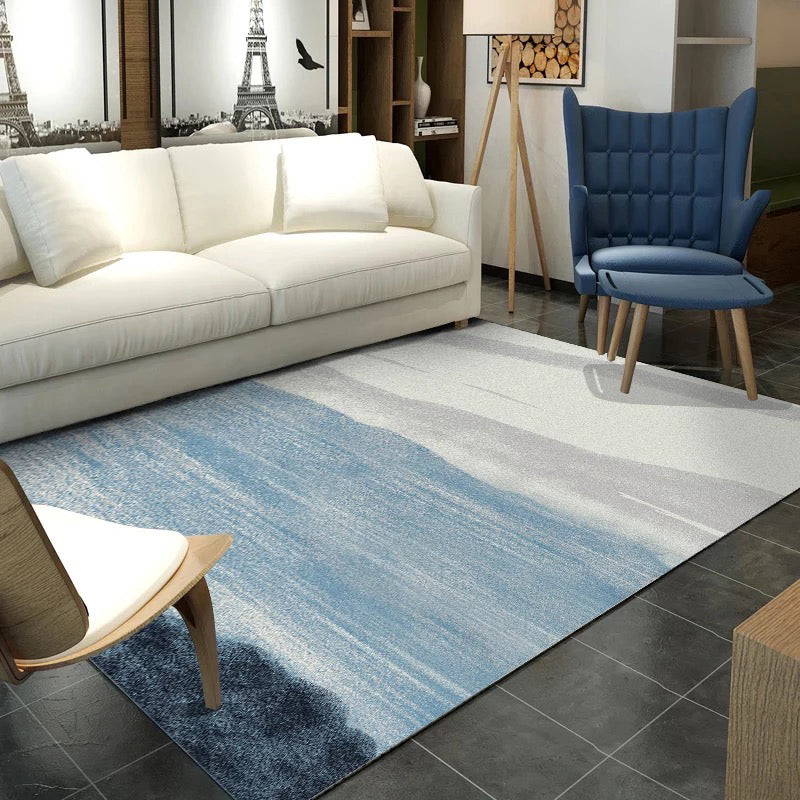 Stylish Multi Colored Minimalist Rug Synthetics Colorblock Print Carpet Pet Friendly Washable Anti-Slip Rug for Sitting Room Light Blue Clearhalo 'Area Rug' 'Modern' 'Rugs' Rug' 2184562
