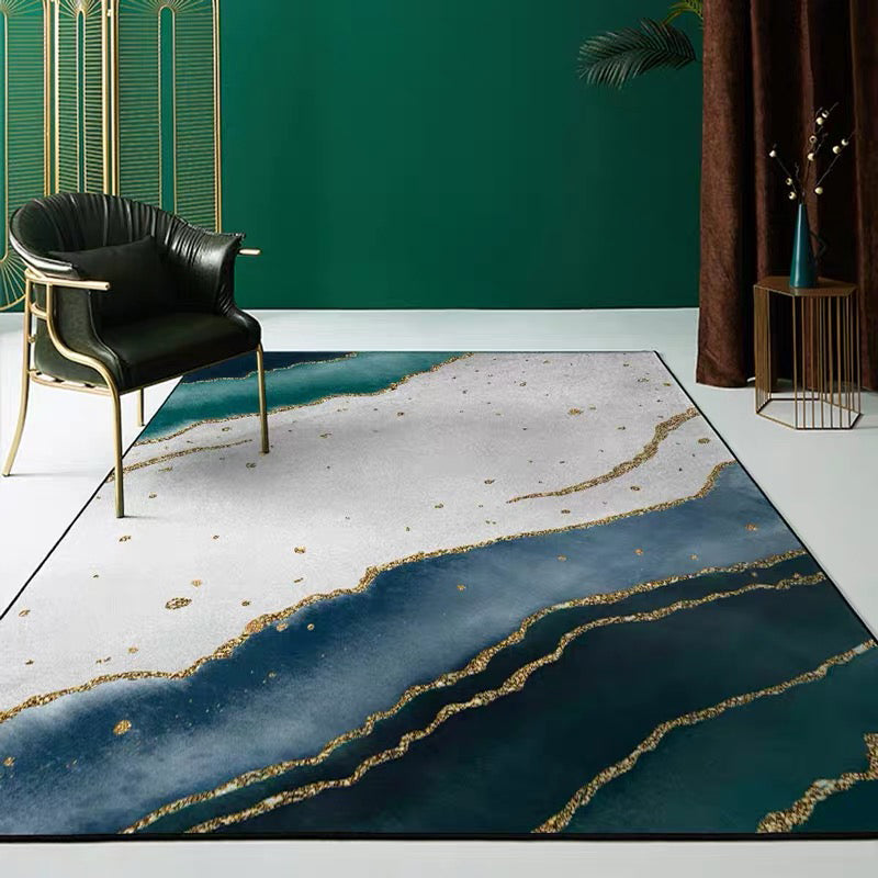 Stylish Multi Colored Minimalist Rug Synthetics Colorblock Print Carpet Pet Friendly Washable Anti-Slip Rug for Sitting Room Navy Clearhalo 'Area Rug' 'Modern' 'Rugs' Rug' 2184566