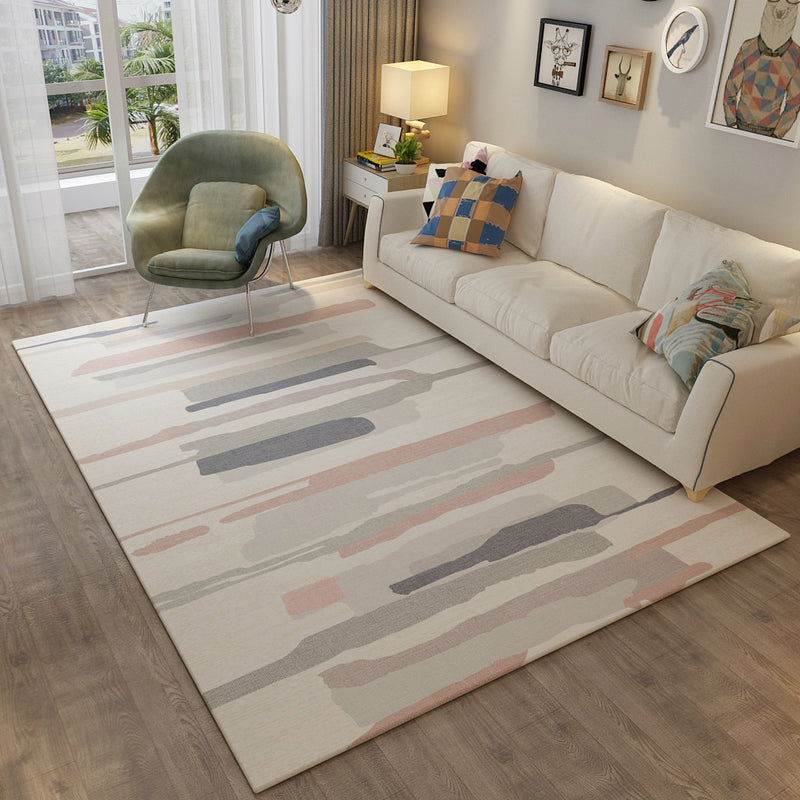 Nordic Color Block Patterned Rug Multi-Color Polyester Carpet Stain Resistant Non-Slip Backing Pet Friendly Rug for Family Room Light Pink Clearhalo 'Area Rug' 'Modern' 'Rugs' Rug' 2184584