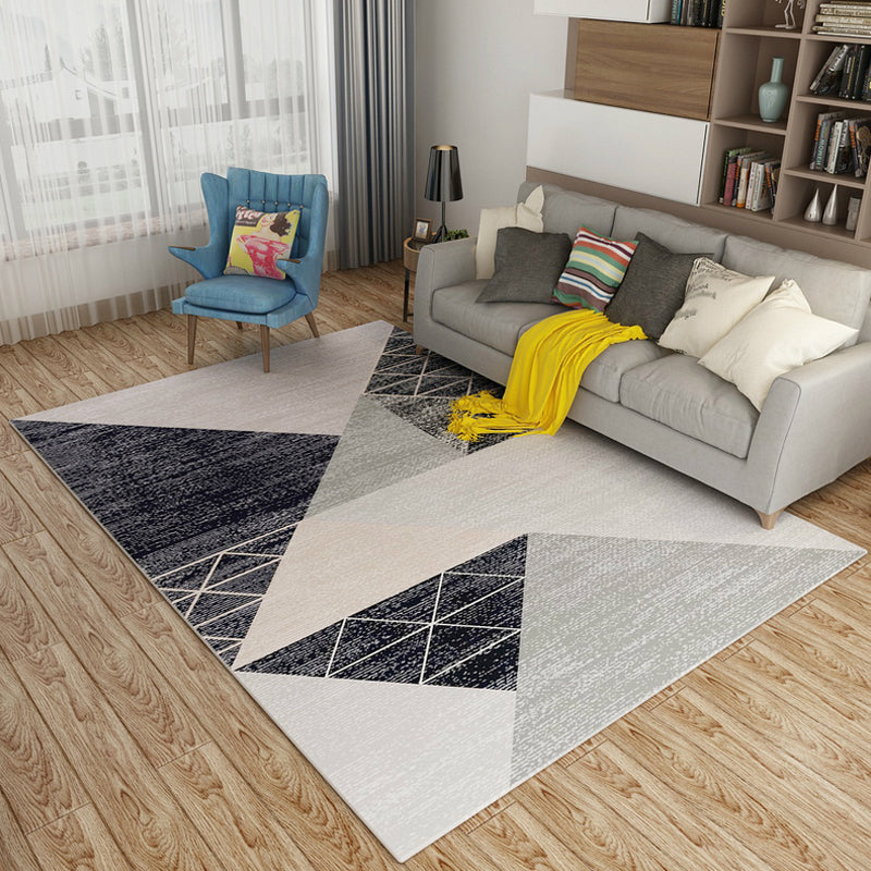 Nordic Color Block Patterned Rug Multi-Color Polyester Carpet Stain Resistant Non-Slip Backing Pet Friendly Rug for Family Room Black Clearhalo 'Area Rug' 'Modern' 'Rugs' Rug' 2184585