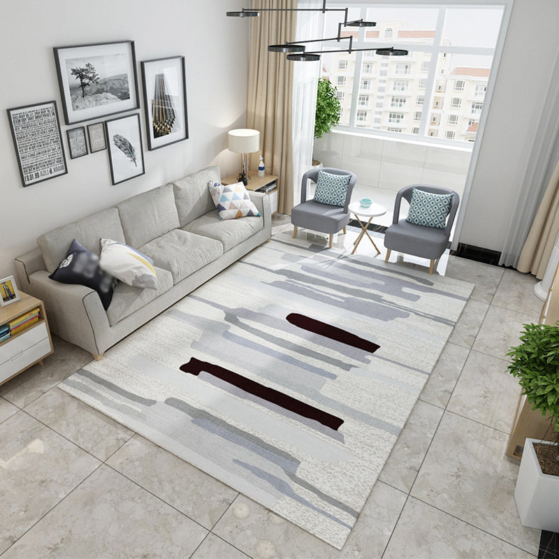 Nordic Color Block Patterned Rug Multi-Color Polyester Carpet Stain Resistant Non-Slip Backing Pet Friendly Rug for Family Room White Clearhalo 'Area Rug' 'Modern' 'Rugs' Rug' 2184589