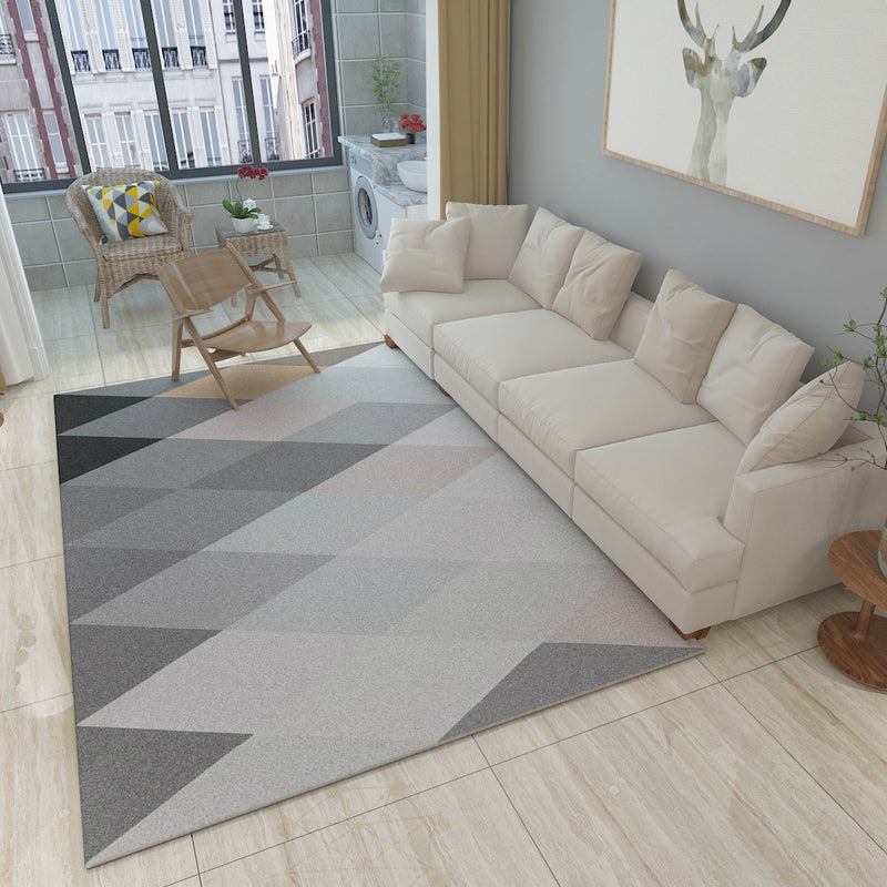 Nordic Color Block Patterned Rug Multi-Color Polyester Carpet Stain Resistant Non-Slip Backing Pet Friendly Rug for Family Room Grey Clearhalo 'Area Rug' 'Modern' 'Rugs' Rug' 2184590
