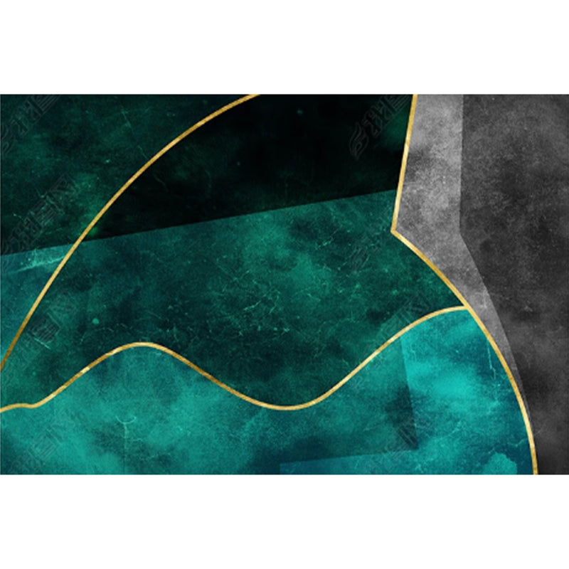 Vintage Multi Color Postmodern Rug Polypropylene Abstract Printed Carpet Anti-Slip Pet Friendly Stain Resistant Rug for Great Room Turquoise Clearhalo 'Area Rug' 'Modern' 'Rugs' Rug' 2184626