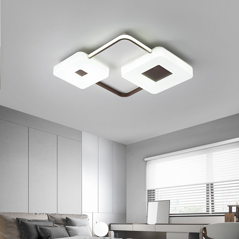 Coffee Square/Rectangular LED Flush Mount Lamp 16"/19.5"/35.5" Wide Acrylic Living Room Ceiling Mounted Light, White Light Clearhalo 'Ceiling Lights' 'Close To Ceiling Lights' 'Close to ceiling' 'Flush mount' Lighting' 218465
