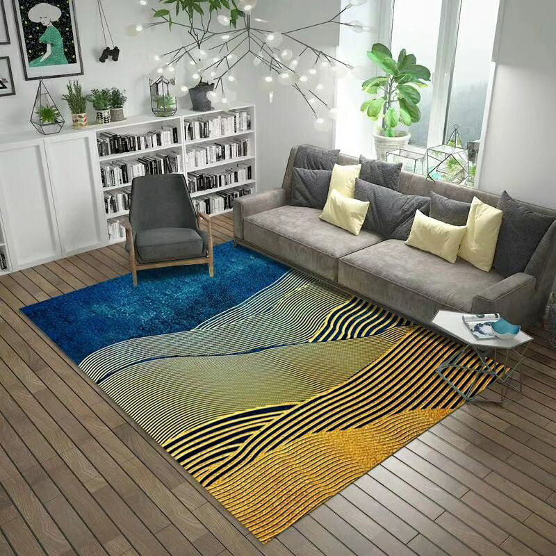 Classy Flowing Watercolor Rug Multi Color Asian Style Rug Polyester Anti-Slip Backing Washable Pet Friendly Rug for Decoration Yellow Clearhalo 'Area Rug' 'Rug' 2184669