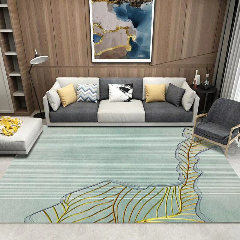Classy Flowing Watercolor Rug Multi Color Asian Style Rug Polyester Anti-Slip Backing Washable Pet Friendly Rug for Decoration Green Clearhalo 'Area Rug' 'Rug' 2184674