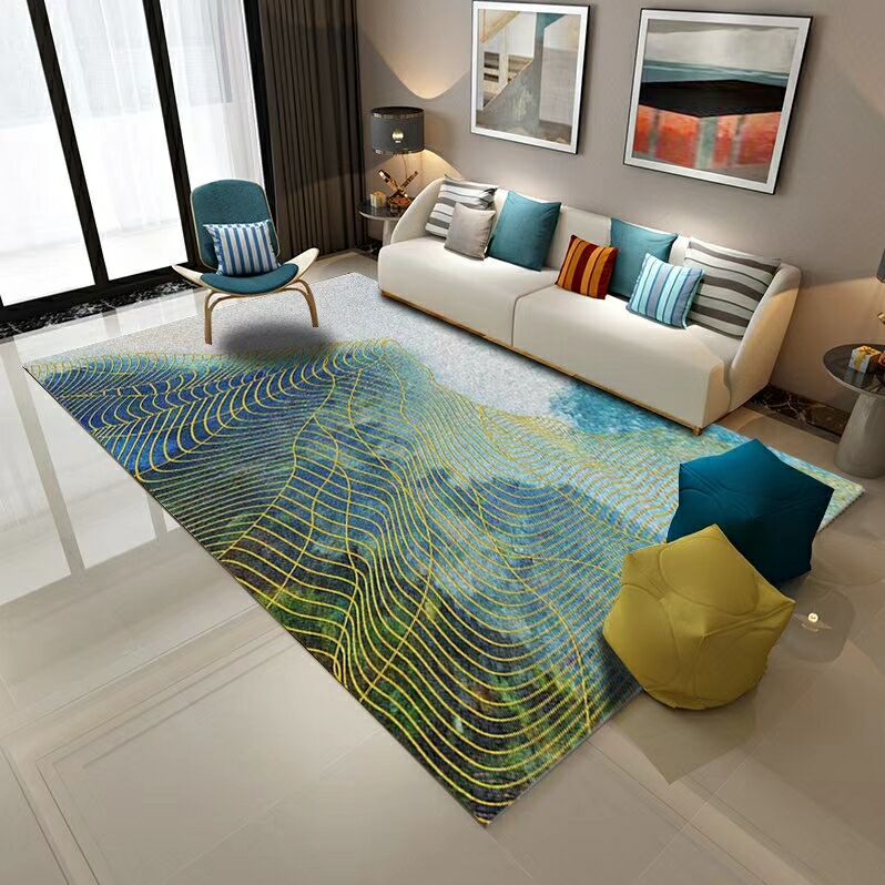 Classy Flowing Watercolor Rug Multi Color Asian Style Rug Polyester Anti-Slip Backing Washable Pet Friendly Rug for Decoration Clearhalo 'Area Rug' 'Rug' 2184678