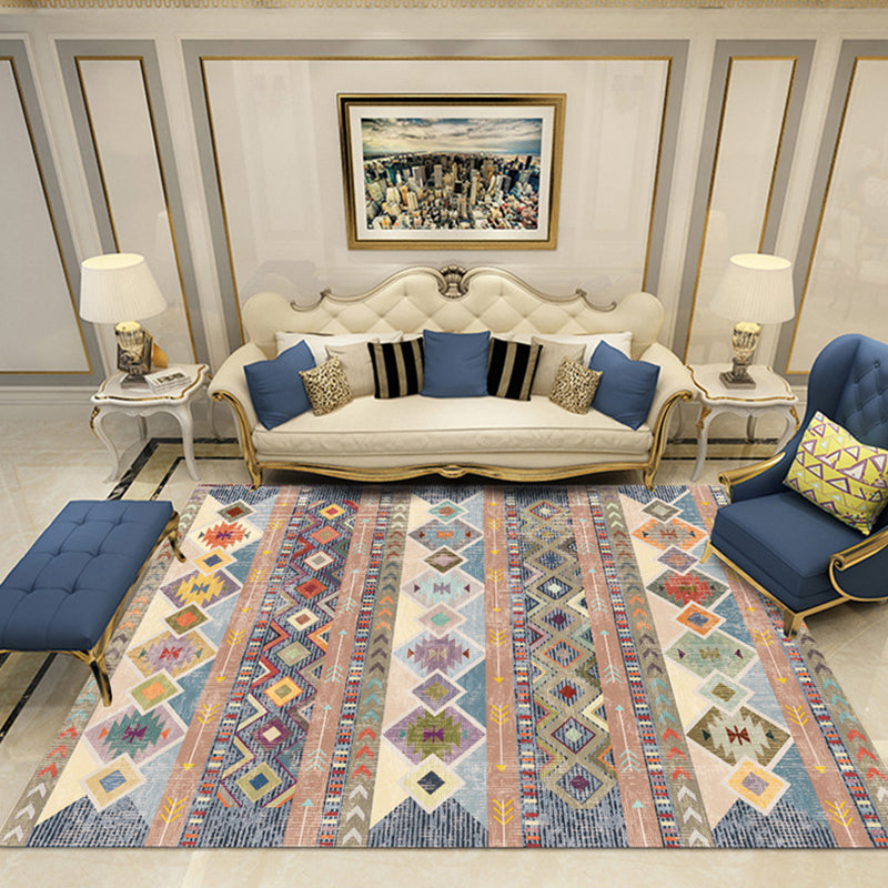 Nostalgia Chamber Area Rug Multi Colored Jacquard Carpet Synthetics Pet Friendly Anti-Slip Backing Machine Washable Rug Clear Clearhalo 'Area Rug' 'Rugs' 'Shabby Chic' Rug' 2184820