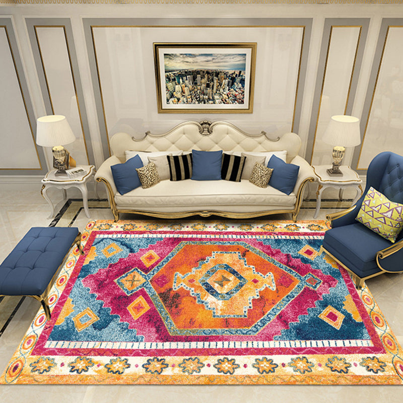 Nostalgia Chamber Area Rug Multi Colored Jacquard Carpet Synthetics Pet Friendly Anti-Slip Backing Machine Washable Rug Purple Clearhalo 'Area Rug' 'Rugs' 'Shabby Chic' Rug' 2184823