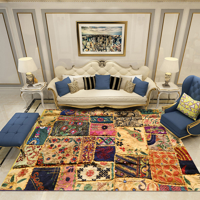 Nostalgia Chamber Area Rug Multi Colored Jacquard Carpet Synthetics Pet Friendly Anti-Slip Backing Machine Washable Rug Clearhalo 'Area Rug' 'Rugs' 'Shabby Chic' Rug' 2184832