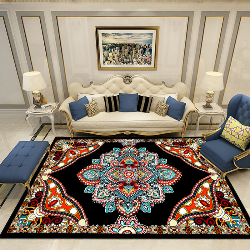 Nostalgia Chamber Area Rug Multi Colored Jacquard Carpet Synthetics Pet Friendly Anti-Slip Backing Machine Washable Rug Light Purple Clearhalo 'Area Rug' 'Rugs' 'Shabby Chic' Rug' 2184836