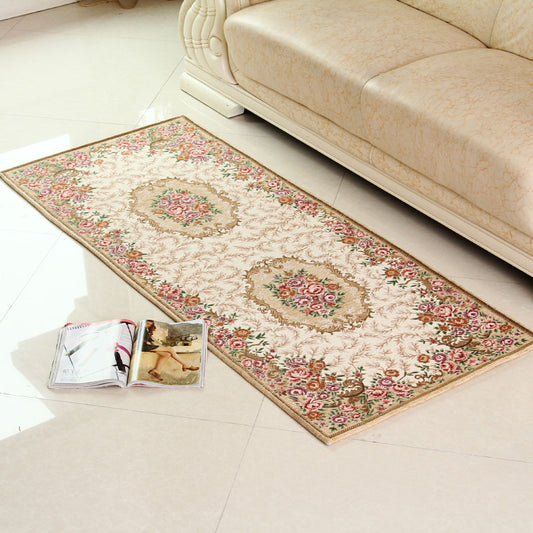 Empire Peony Rug Multi-Colored Traditional Carpet Synthetics Pet Friendly Anti-Slip Stain Resistant Runner Rug for Home Beige Clearhalo 'Area Rug' 'Rugs' 'Shabby Chic' Rug' 2184894