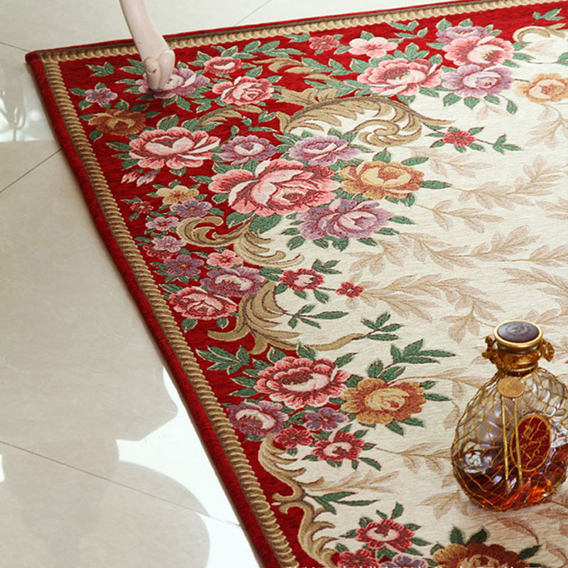 Empire Peony Rug Multi-Colored Traditional Carpet Synthetics Pet Friendly Anti-Slip Stain Resistant Runner Rug for Home Clearhalo 'Area Rug' 'Rugs' 'Shabby Chic' Rug' 2184903