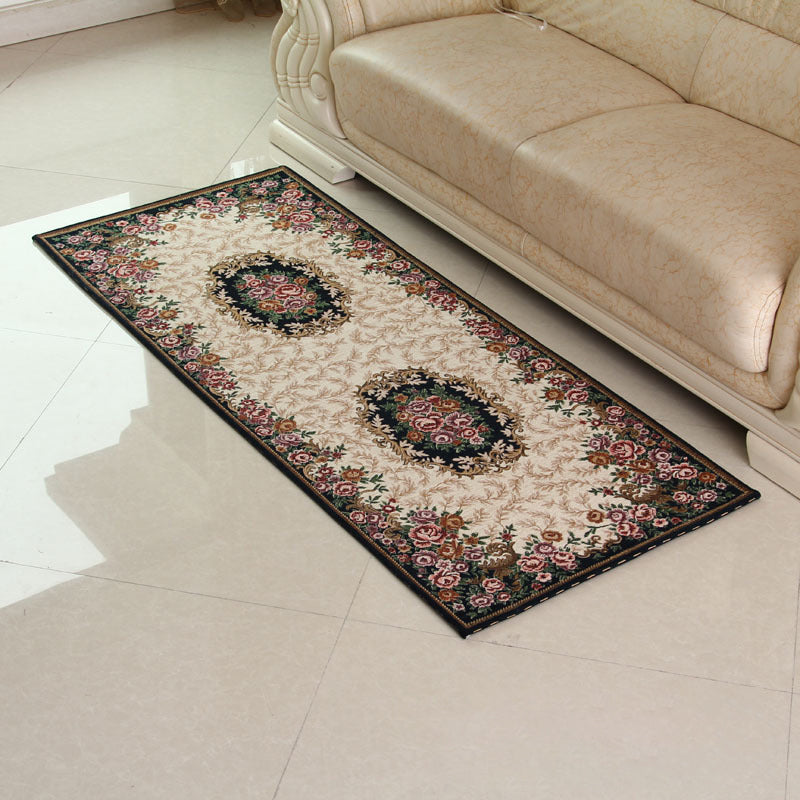 Empire Peony Rug Multi-Colored Traditional Carpet Synthetics Pet Friendly Anti-Slip Stain Resistant Runner Rug for Home Dark Blue Clearhalo 'Area Rug' 'Rugs' 'Shabby Chic' Rug' 2184904