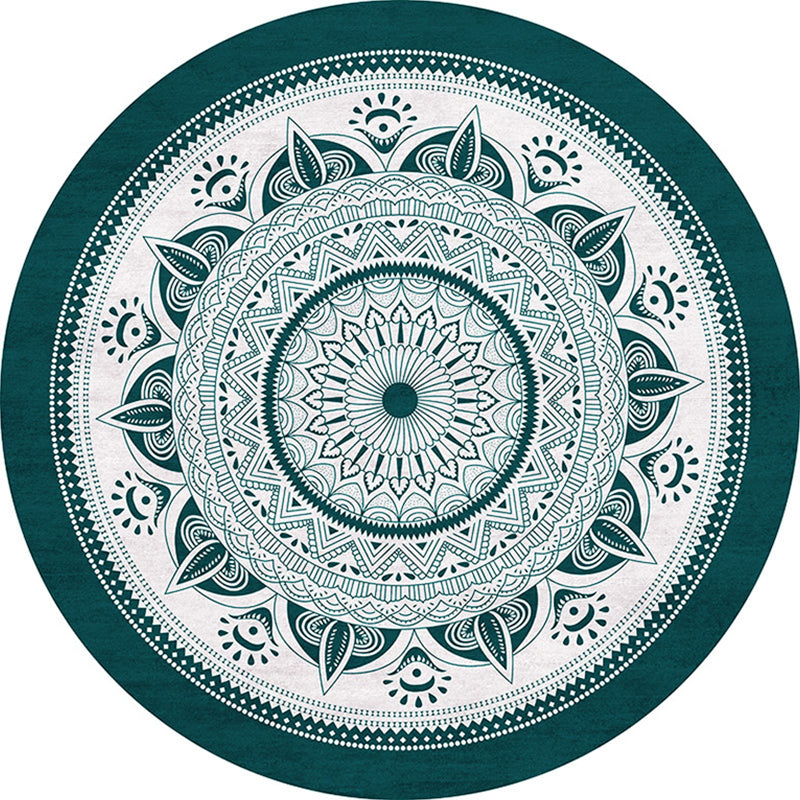 Chic Mandala Print Rug Multi Color Moroccan Carpet Polypropylene Stain Resistant Pet Friendly Non-Slip Backing Rug for Home Green Clearhalo 'Area Rug' 'Moroccan' 'Rugs' Rug' 2184927