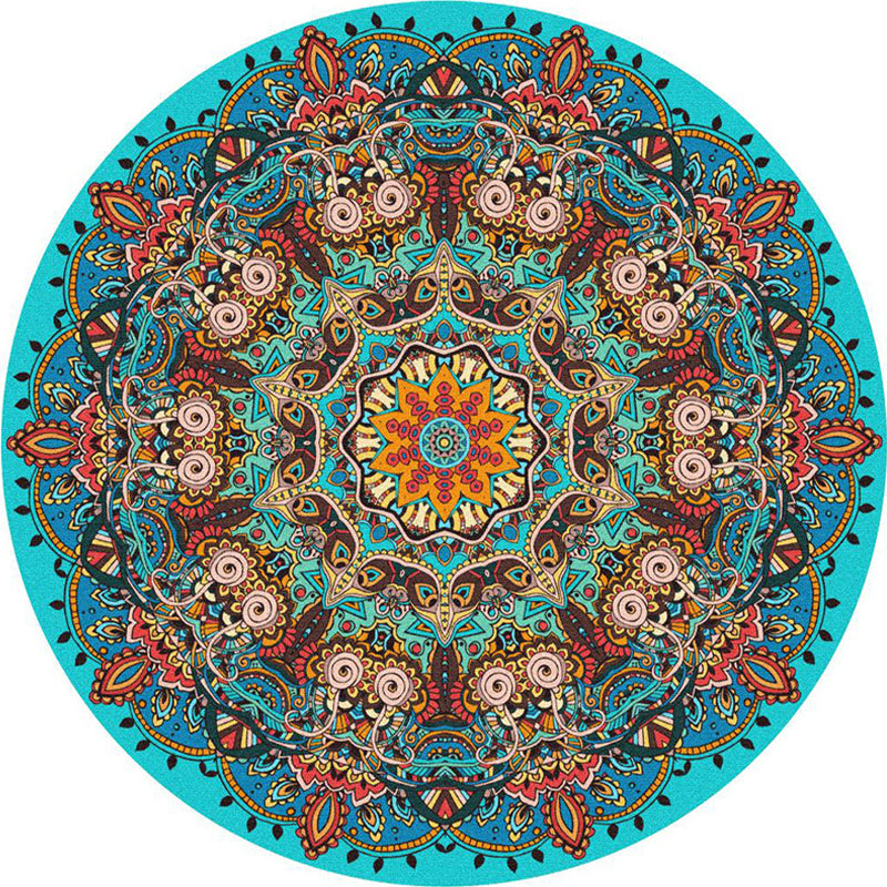 Ethnic Multi Colored Print Rug Polyester Persian Rug Stain Resistant Machine Washable Anti-Slip Backing Rug for Sitting Room Clearhalo 'Area Rug' 'Moroccan' 'Rugs' Rug' 2184939