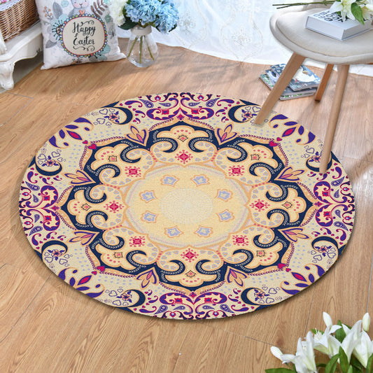Ethnic Multi Colored Print Rug Polyester Persian Rug Stain Resistant Machine Washable Anti-Slip Backing Rug for Sitting Room Clearhalo 'Area Rug' 'Moroccan' 'Rugs' Rug' 2184943