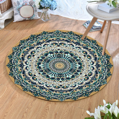 Ethnic Multi Colored Print Rug Polyester Persian Rug Stain Resistant Machine Washable Anti-Slip Backing Rug for Sitting Room Dark Green Clearhalo 'Area Rug' 'Moroccan' 'Rugs' Rug' 2184948
