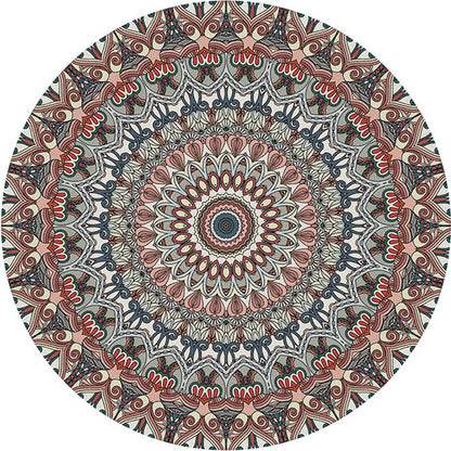 Multi-Colored Bedroom Area Rug Moroccan Mandala Print Rug Synthetics Non-Slip Backing Washable Stain Resistant Rug Light Green Clearhalo 'Area Rug' 'Moroccan' 'Rugs' Rug' 2184967