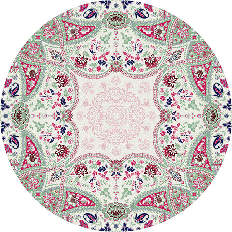 Multi-Colored Bedroom Area Rug Moroccan Mandala Print Rug Synthetics Non-Slip Backing Washable Stain Resistant Rug Light Pink Clearhalo 'Area Rug' 'Moroccan' 'Rugs' Rug' 2184970