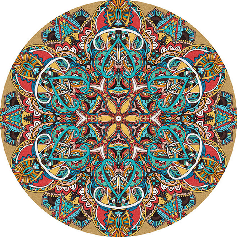 Multi-Colored Bedroom Area Rug Moroccan Mandala Print Rug Synthetics Non-Slip Backing Washable Stain Resistant Rug Blue Clearhalo 'Area Rug' 'Moroccan' 'Rugs' Rug' 2184973