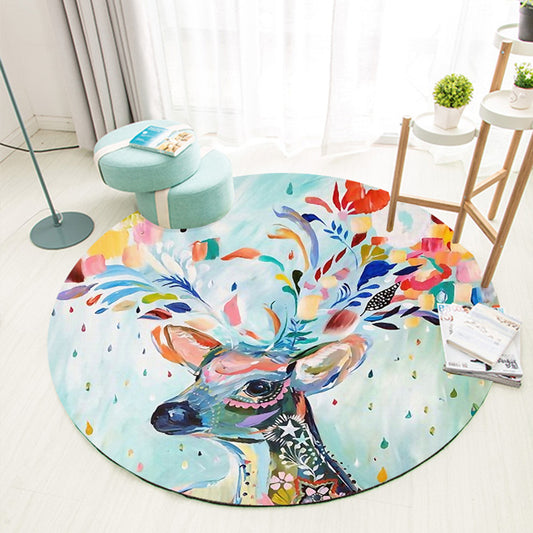 Decorative Casual Rug Multi Colored Patterned Carpet Machine Washable Non-Slip Backing Stain Resistant Rug for Bedroom Light Blue Clearhalo 'Area Rug' 'Casual' 'Rugs' Rug' 2184984