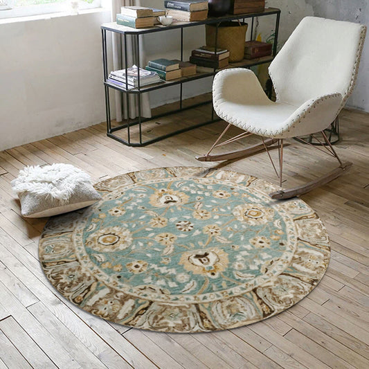 Nostalgic Multicolor Moroccan Rug Polypropylene Floral Area Carpet Washable Anti-Slip Backing Pet Friendly Rug for Home Blue Clearhalo 'Area Rug' 'Moroccan' 'Rugs' Rug' 2184986