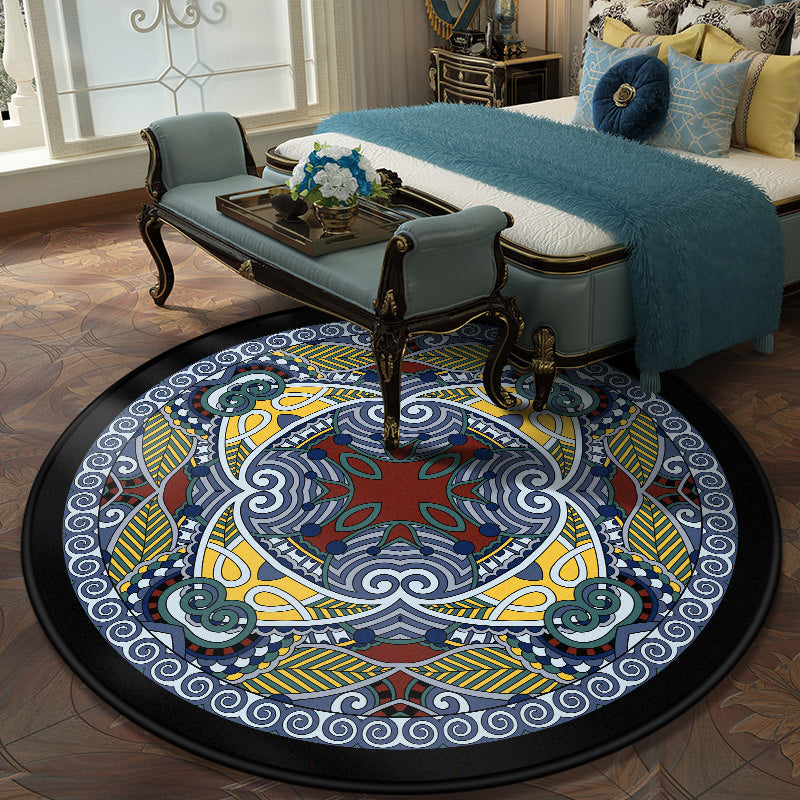 European Moroccan Rug Multi Colored Symmetric Pattern Rug Non-Slip Pet Friendly Machine Washable Rug for Bedroom Yellow Clearhalo 'Area Rug' 'Moroccan' 'Rugs' Rug' 2185003