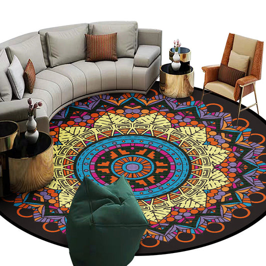 Exoticism Mandala Area Rug Multicolor Persian Carpet Synthetics Washable Pet Friendly Anti-Slip Rug for Living Room Clearhalo 'Area Rug' 'Moroccan' 'Rugs' Rug' 2185014