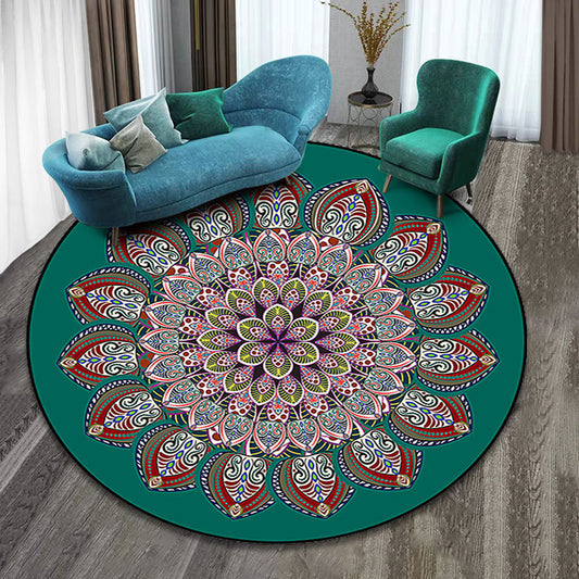 Multicolor Folk Art Print Rug Polyester Moroccan Area Rug Non-Slip Backing Pet Friendly Machine Washable Rug for Guest Room Clearhalo 'Area Rug' 'Moroccan' 'Rugs' Rug' 2185027