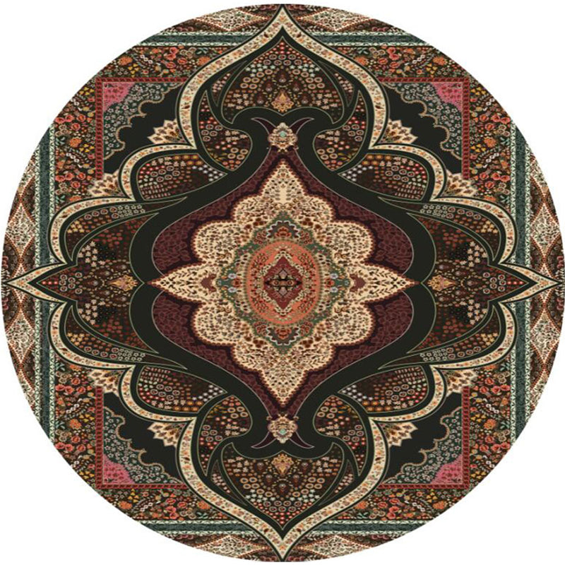 Olden Turkish Folk Art Rug Multi Color Persian Carpet Polyester Anti-Slip Stain Resistant Washable Rug for Room Brown Clearhalo 'Area Rug' 'Moroccan' 'Rugs' Rug' 2185063