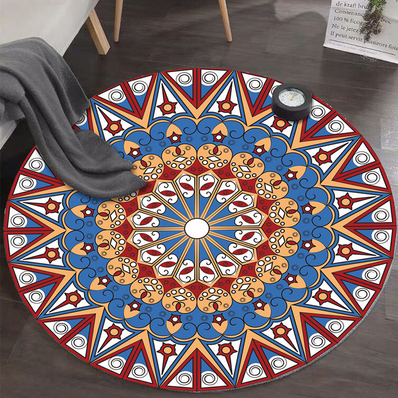 Art Deco Moroccan Rug Multi-Colored Mandala Rug Pet Friendly Machine Washable Anti-Slip Rug for Bedroom Clearhalo 'Area Rug' 'Moroccan' 'Rugs' Rug' 2185076