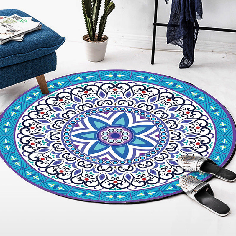 Art Deco Moroccan Rug Multi-Colored Mandala Rug Pet Friendly Machine Washable Anti-Slip Rug for Bedroom Clearhalo 'Area Rug' 'Moroccan' 'Rugs' Rug' 2185081