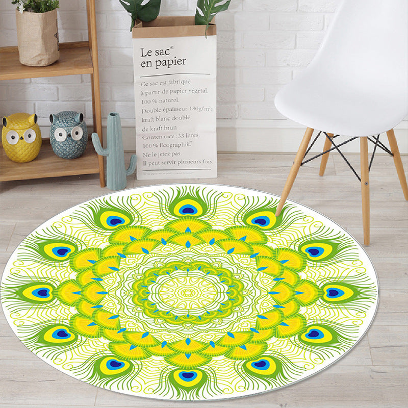 Art Deco Moroccan Rug Multi-Colored Mandala Rug Pet Friendly Machine Washable Anti-Slip Rug for Bedroom Clearhalo 'Area Rug' 'Moroccan' 'Rugs' Rug' 2185082