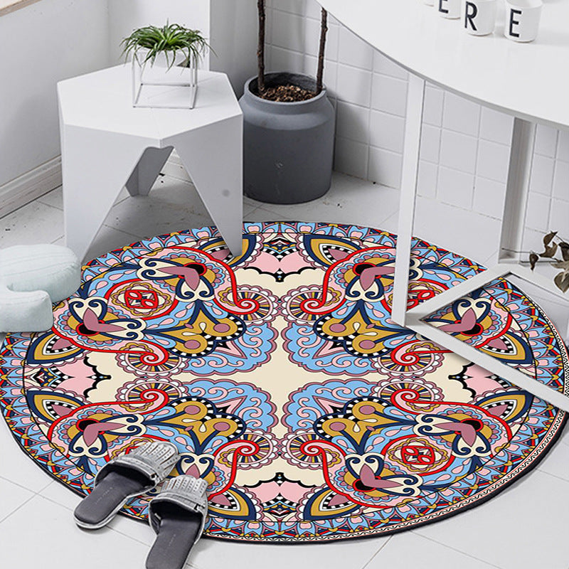 Art Deco Moroccan Rug Multi-Colored Mandala Rug Pet Friendly Machine Washable Anti-Slip Rug for Bedroom Clearhalo 'Area Rug' 'Moroccan' 'Rugs' Rug' 2185083