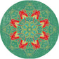 Classic Multi Color Moroccan Rug Synthetics Mandala Print Carpet Pet Friendly Anti-Slip Washable Rug for Home Green Clearhalo 'Area Rug' 'Moroccan' 'Rugs' Rug' 2185097
