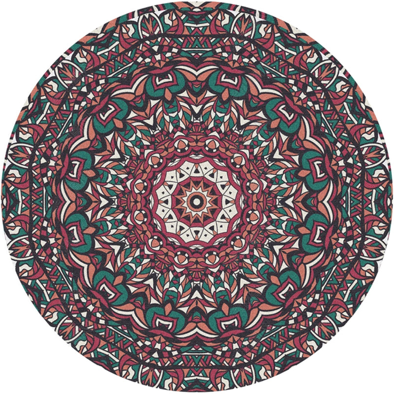 Moroccan Door Rug Multicolor Mandala Area Rug Polypropylene Anti-Slip Stain Resistant Machine Washable Rug Dark Purple Clearhalo 'Area Rug' 'Moroccan' 'Rugs' Rug' 2185108